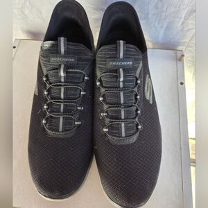 Mens Size 15 Slip On Skechers Charcoal Black Sneakers